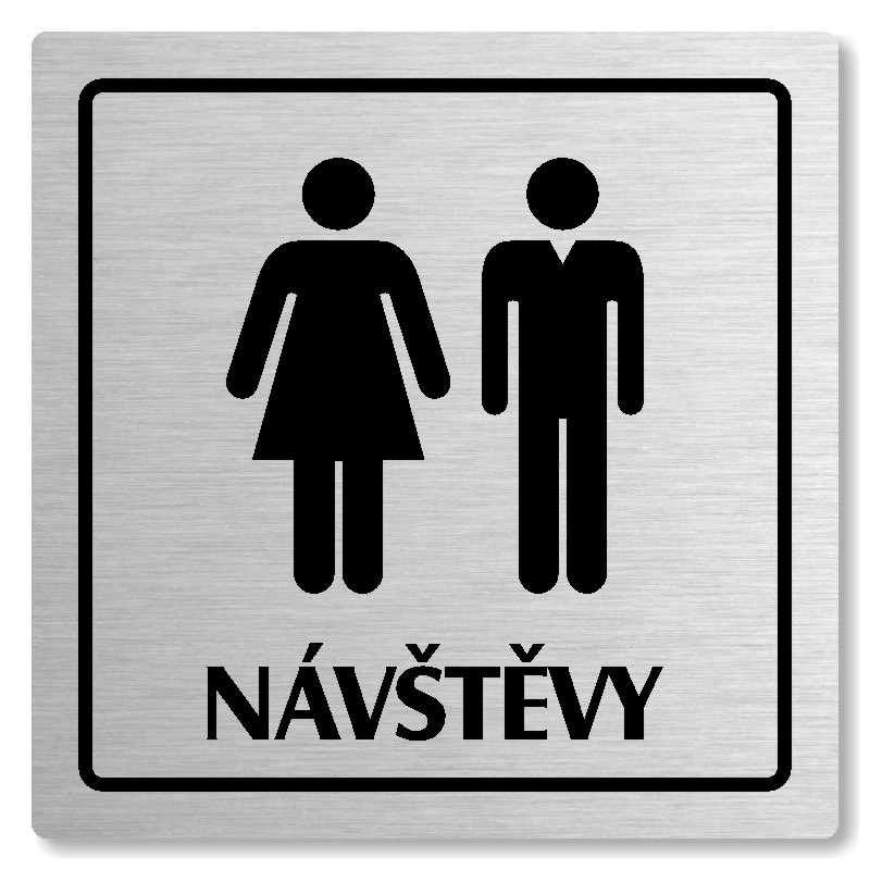 WC návštěvy, 80x80mm, stříbrná, Arizona